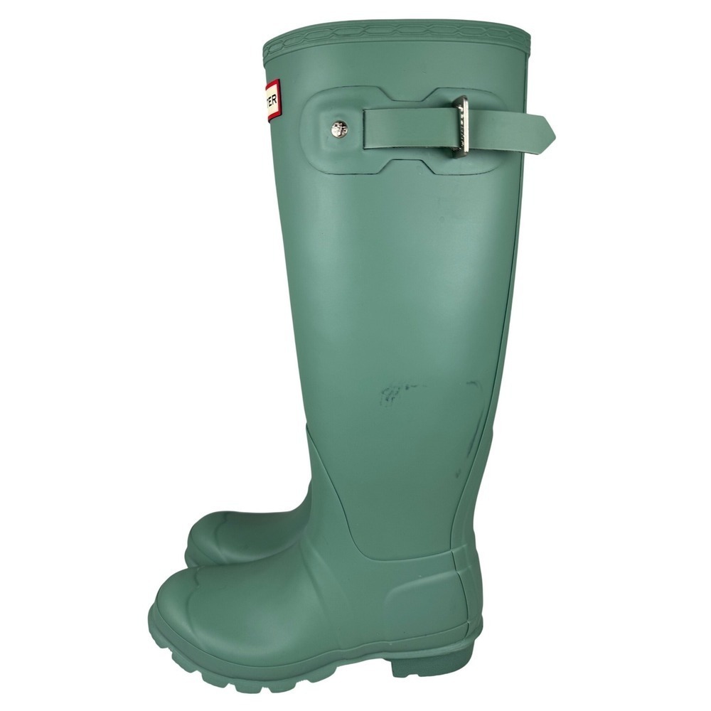 Hunter Original Tall Waterproof Rain Boots, Matte Sage, Size 5 - Picture 4 of 13